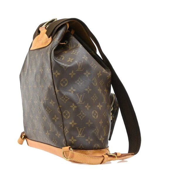 LOUIS VUITTON Montsouris GM Backpack Bag Monogram Leather Brown M51135 11EF273 - Picture 10 of 16
